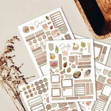 Aesthetic Planner Stickers for Fun Planning - 1220+ Monthly Boho Designs for Your Calendar or Scrapb...