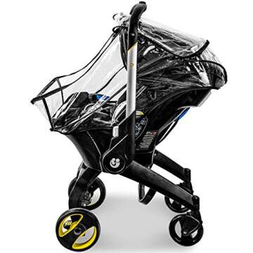 Car Seat Rain Cover,Food Grade EVA,Universal Baby Stroller Accessory for Infant Car Seat Stroller,Waterproof, Windproof Protection,Protect from Dust Snow