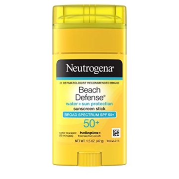 Neutrogena Beach Defense Water-Resistant Sunscreen Stick, SPF 50+, Superior UV Protection, 1.5 oz