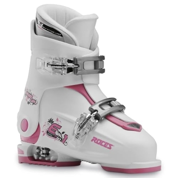 Roces Adjustable Youth Ski Boot - Size 19.0-22.0 - White/Deep Pink