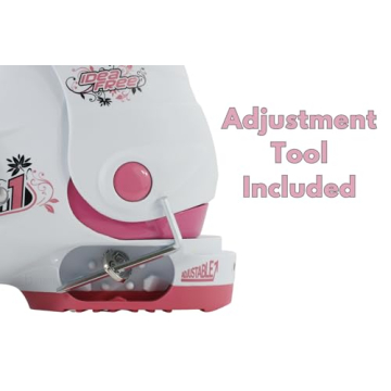 Roces Adjustable Youth Ski Boots - Sizes 19.0-22.0 - White/Pink