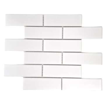 Elegant Subway Porcelain White Matte Finish Tile for Home Renovation (Box of 15 Sheets)