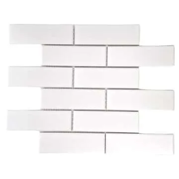 Elegant Subway Porcelain White Matte Finish Tile for Home Renovation (Box of 15 Sheets)