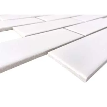 Subway Porcelain White Matte Tiles for Kitchen & Bathroom