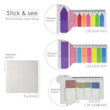 LAMBOCK 1540 Pcs Book Annotation Kit - Waterproof Clear Sticky Notes Set | Sticky Book Tabs, Index Tabs, Pastel Tabs, Transparent Sticky Notes for Journaling, Office & School Supplies