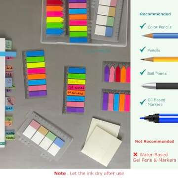 LAMBOCK 1540 Pcs Book Annotation Kit - Waterproof Clear Sticky Notes Set | Sticky Book Tabs, Index Tabs, Pastel Tabs, Transparent Sticky Notes for Journaling, Office & School Supplies