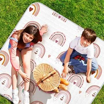 Boho Rainbow Portable Baby Play Mat for Safe Baby Play