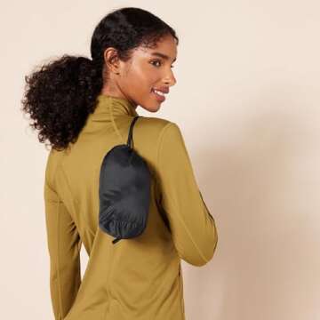 Amazon Essentials Women's Lightweight Long-Sleeve Water-Resistant Packable Puffer Jacket (Available in Plus Size), Black, 1X