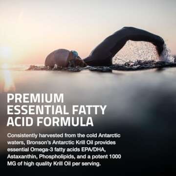 Bronson Antarctic Krill Oil 1000 mg with Omega-3s EPA, DHA, Astaxanthin and Phospholipids 120 Softgels