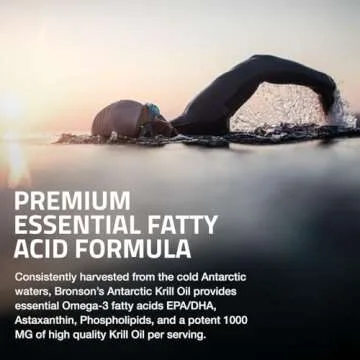 Bronson Antarctic Krill Oil 1000 mg with Omega-3s EPA, DHA, Astaxanthin and Phospholipids 120 Softgels