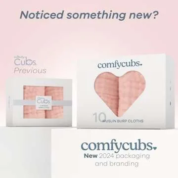 Comfy Cubs Muslin Burp Cloth Set - 10 Large, Ultra Absorbent