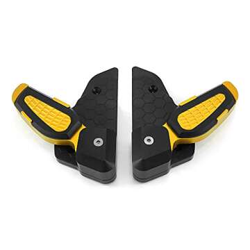 Heinmo Motorcycle Rearset Rear Passenger Foot Rests Pegs Pedal Footrest Adapter Prima for Primavera Sprint 125 150 Accessories 2017 up (GOLD)