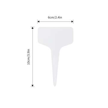 KINGLAKE 100 Pcs 6 x10cm Plastic Plant T-Type Tags Nursery Garden Labels