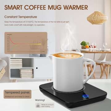 Misby Coffee Warmer, Mug Warmer for Desk with Auto Shut Off Electric Coffee Mug Warmer Heated Coffee...