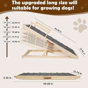 Durable Adjustable Dog Ramp for Couch Bed Car