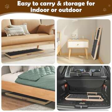 Durable Adjustable Dog Ramp for Couch Bed Car