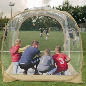 EighteenTek Pod All Weather Sports Tent with Sealed Floor Instant Tent Shelter Outdoor Bubble Rain Tent Camping Sun Shelter Pop Up Clear, Patent Pending for Sports Events Camping Fishing Cheering