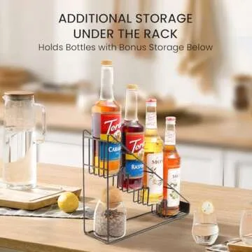 Mustry Coffee Syrup Rack - Organize 4 Syrup Bottles Easily