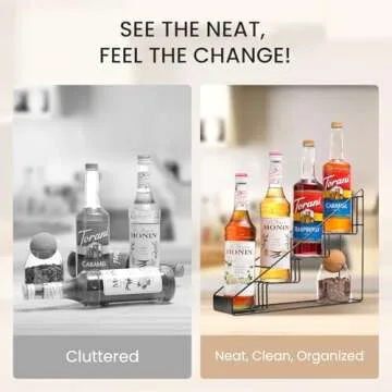 Mustry Coffee Syrup Rack - Organize 4 Syrup Bottles Easily