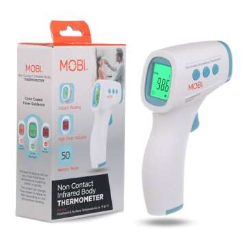 MOBI - Non-Contact Forehead Digital Thermometer with Object Temperature Mode - Touchless with High F...