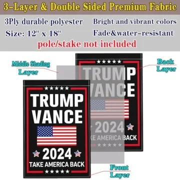 Trump Vance 2024 Garden Flag for Outdoor Use