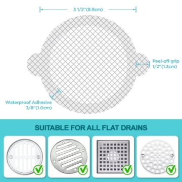 Aire Allure 50 Pack Disposable Shower Drain Hair Catcher