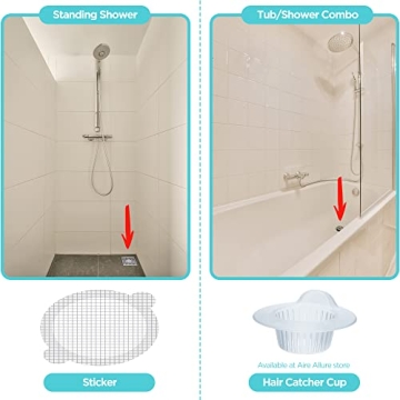 Aire Allure 50 Pack Disposable Shower Drain Hair Catcher