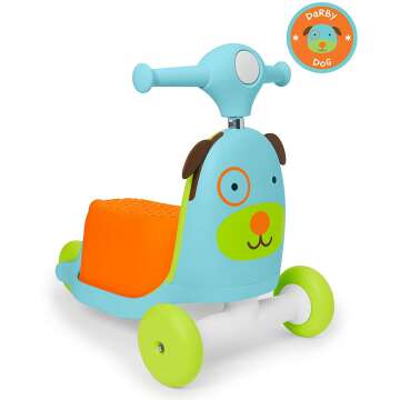 Skip Hop 3-in-1 Baby Activity Push Walker & Toddler Scooter - Zoo Dog