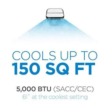 BLACK+DECKER 8,000 BTU Portable Air Conditioner with Remote Control, White