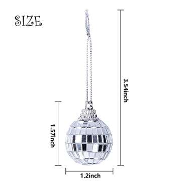 Wehhbtye 60PCS Disco Ball Ornament - 1.2 Inch Mirror Disco Ball 60s 70s Reflective Mirror Ball Chris...