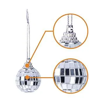 Wehhbtye 60PCS Disco Ball Ornament - 1.2 Inch Mirror Disco Ball 60s 70s Reflective Mirror Ball Christmas Tree Wedding Birthday Party Ball Ornaments