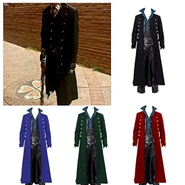 BITSEACOCO Mens Vintage Victorian Steampunk Jacket for Cosplay
