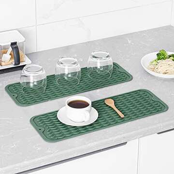 MicoYang Silicone Dish Drying Mat for Kitchen Use