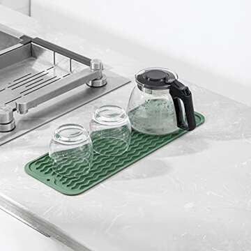 MicoYang Silicone Dish Drying Mat for Kitchen Use