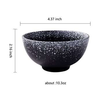Japanese Style Rice Bowl Set of 4 Creative Ceramic Sushi Bowls for Sauce Salad Noodle Soup