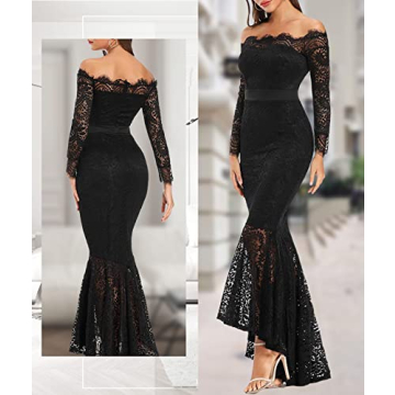 Elegant Off Shoulder Mermaid Lace Dress for Weddings