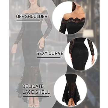 Elegant Off Shoulder Mermaid Lace Dress for Weddings