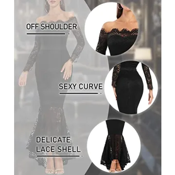 Elegant Off Shoulder Mermaid Lace Dress for Weddings