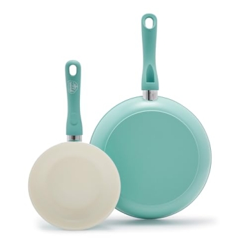 GreenLife Soft Grip Healthy Ceramic Nonstick 7" and 10" Frying Pan Set, PFAS & PFOA-Free, Dishwasher...