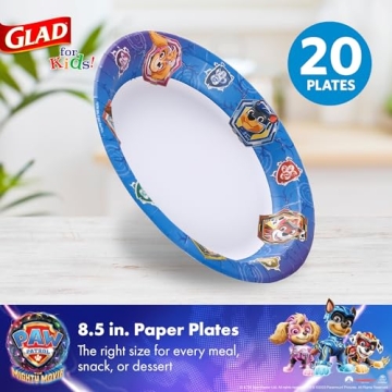 Glad for Kids PAW Patrol Paper Plates - Fun & Sturdy