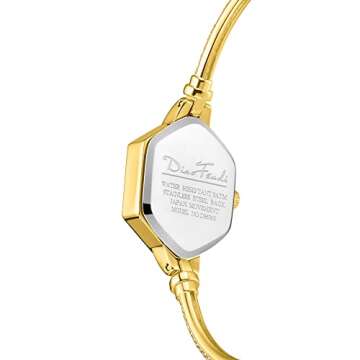 Rose Gold Petite Bracelet Watch for Women, Diamond Dress Analog Hexagonal Mini Women Watch Waterproof (All Gold)