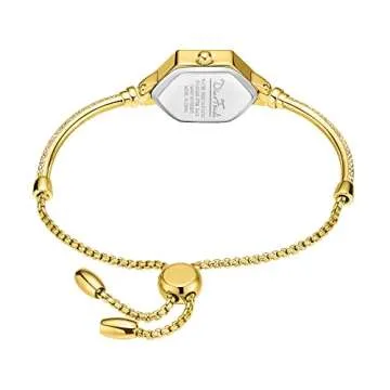 Rose Gold Petite Bracelet Watch for Women, Diamond Dress Analog Hexagonal Mini Women Watch Waterproof (All Gold)