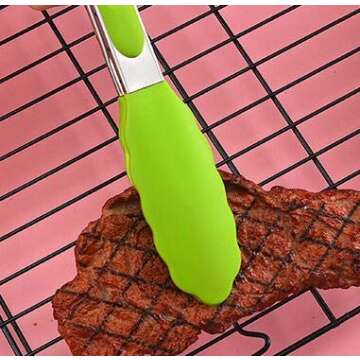 SELPONT 7-inch Mini Silicone Serving Tongs for Kitchen