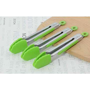 SELPONT 7-inch Mini Silicone Serving Tongs for Kitchen
