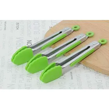 SELPONT 7-inch Mini Silicone Serving Tongs for Kitchen