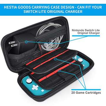 Daydayup Switch Case Compatible with Nintendo Switch Lite with 2 Pack Screen Protector & 6 Pcs Thumb...