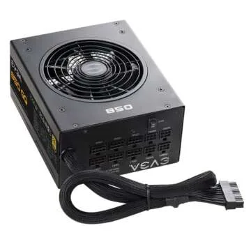 EVGA 850 GQ, 80+ GOLD 850W, Semi Modular, EVGA ECO Mode, 5 Year Warranty, Power Supply 210-GQ-0850-V1,Black