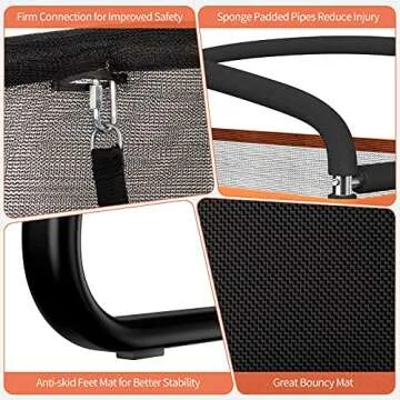 GYMAX 6FT Kids Trampoline with Swing, ASTM Approved Rectangle Recreational Trampoline with Enclosure Safety Net, Indoor/Outdoor Baby Toddler Play Combo Bounce, Birthday for Boy & Girl (Orange)