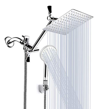 Shower Head, 8 Inch High Pressure Rainfall Shower Head/Handheld Shower Combo with 11 Inch Extension ...