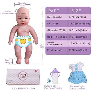 Realistic 18" Silicone Baby Doll - Perfect Gift for All Ages